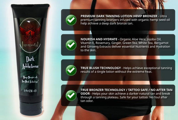Immoral Dark Addictions (Hemp Blush Bronzer) Tanning Lotion - LuxuryBeautySource.com