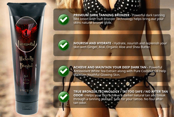 Immoral Wickedly Bronzed Tanning Lotion 3 + 1 Free Bottle Special - LuxuryBeautySource.com