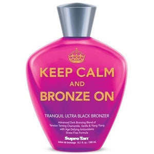 Supre Tan Keep Calm & Bronze On Black Bronzer Tanning Lotion - LuxuryBeautySource.com